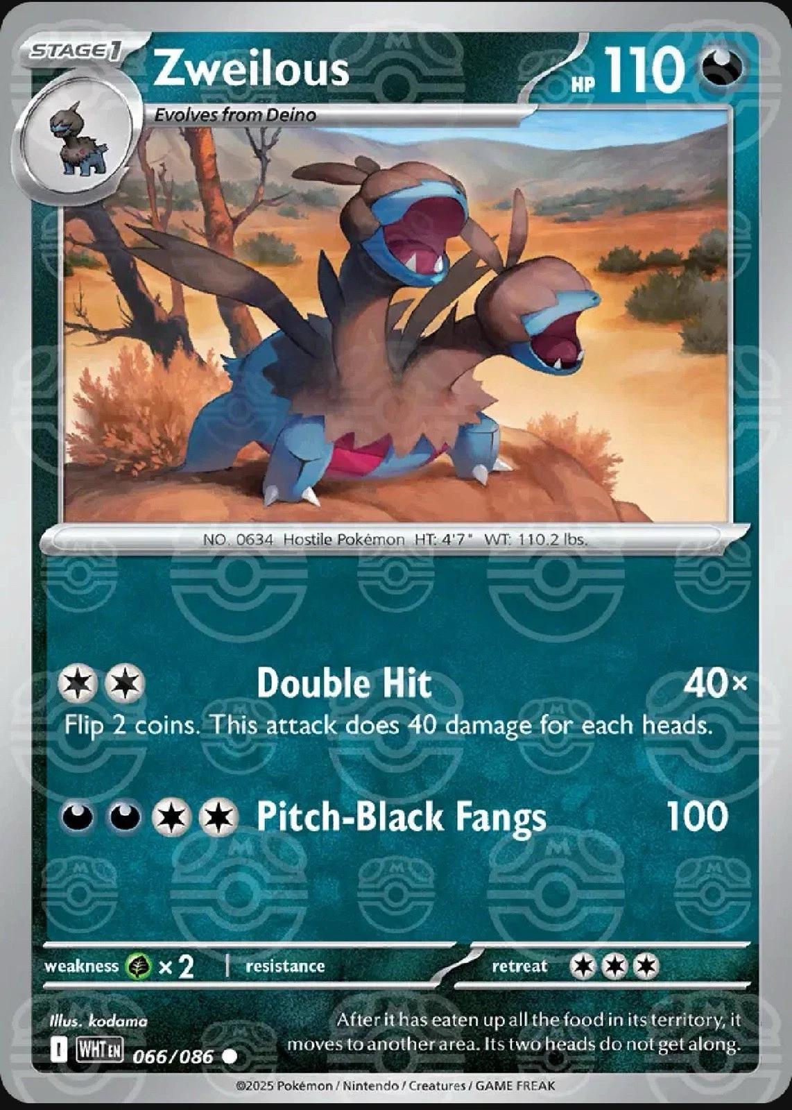 White Flare Zweilous [Master-Ball] Pokémon card